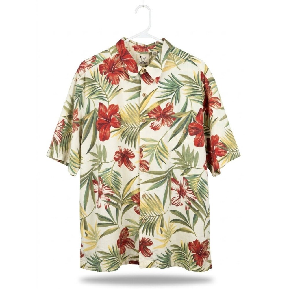 Pau Hana Hawaii Hawaiian Shirt Mens 2XL / XXL Hibiscus Floral Aloha Tropical